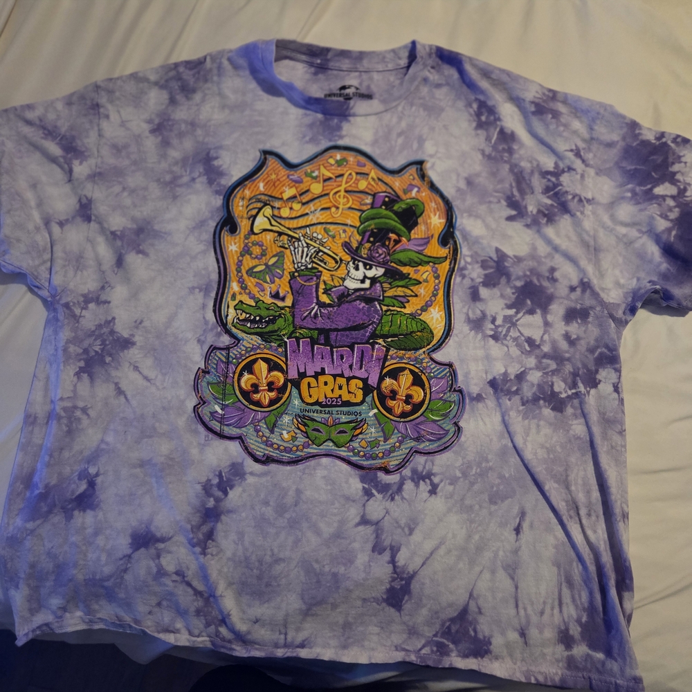 Universal Purple Tie-Dye Mardi Gras Tee